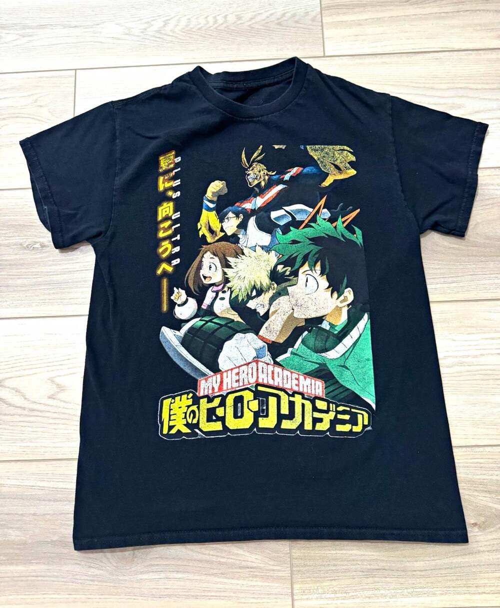 My Hero Academia Graphic Tee Black Anime Deku All Might Plus Ultra Size Small